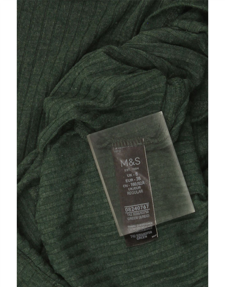 Γυναικείο μακρυμάνικο φόρεμα Marks & Spencer UK 8 Small Green Polyester
