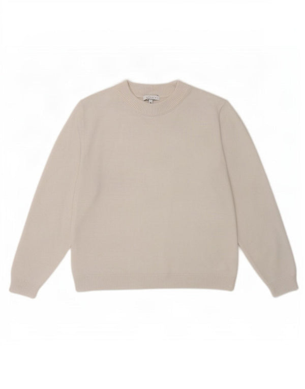 Topshop Γυναικείο πουλόβερ με λαιμόκοψη UK 10 Small White Viscose