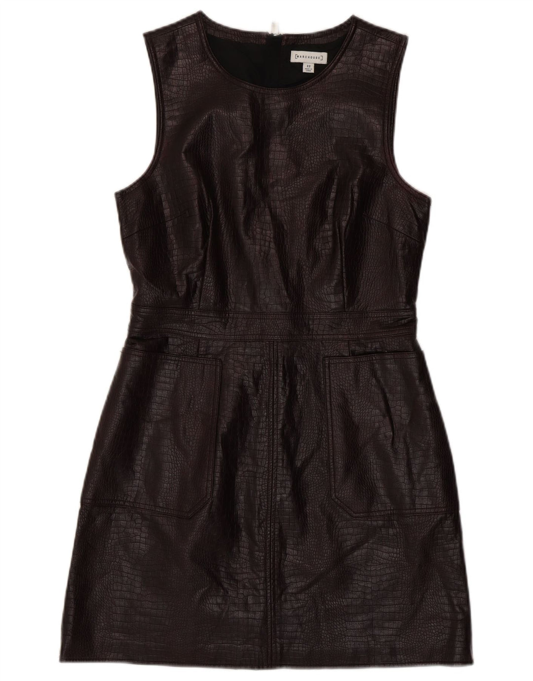 Γυναικείο αμάνικο φόρεμα WAREHOUSE UK 12 μεσαίου καφέ Animal print