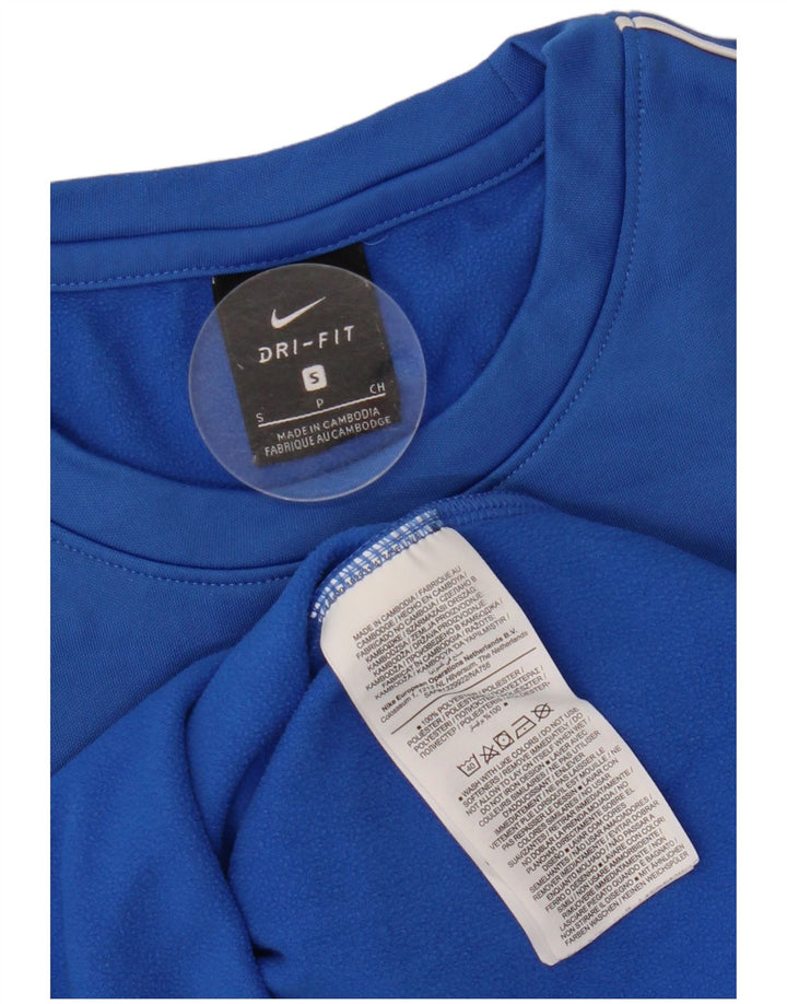 NIKE Ανδρικό μπλουζάκι Dri Fit Μακρυμάνικο μικρό μπλε πολυεστέρας