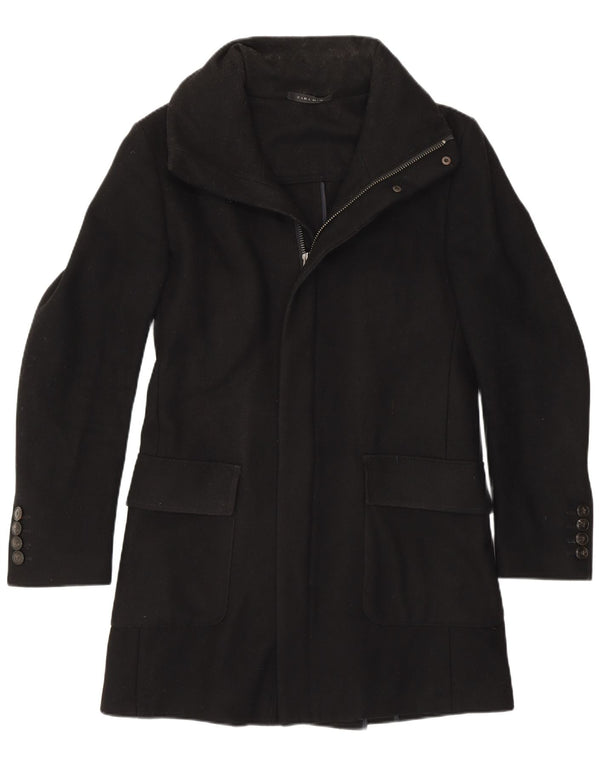 Zara Ανδρικό Πανωφόρι UK 36 Small Black Wool