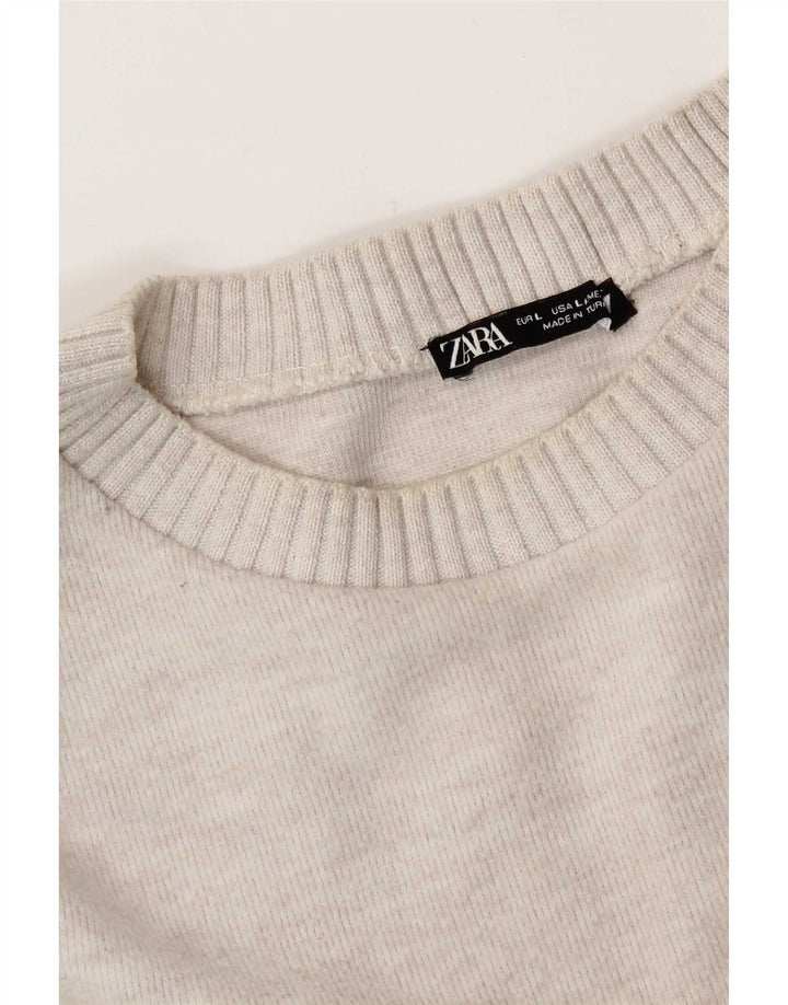 Zara Γυναικείο τοπ μακρυμάνικο UK 16 Large Off White