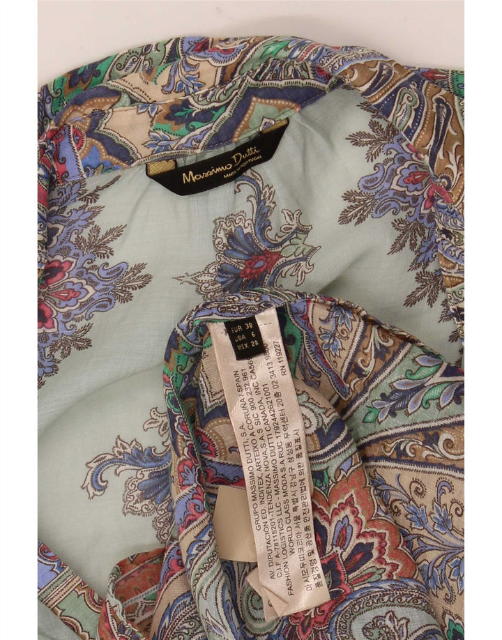Massimo Dutti Γυναικεία μακρυμάνικη μπλούζα μπλούζα EU 38 Medium τιρκουάζ Paisley