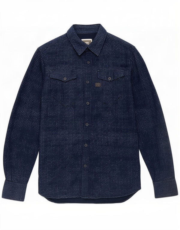 G-Star Ανδρικό πουκάμισο Medium Navy Blue Chevron Cotton