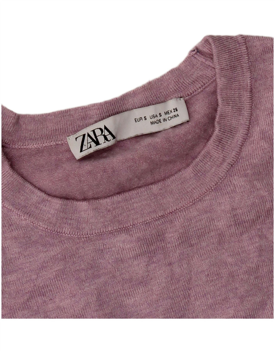 Zara Γυναικείο πουλόβερ με λαιμόκοψη UK 8 Small Pink
