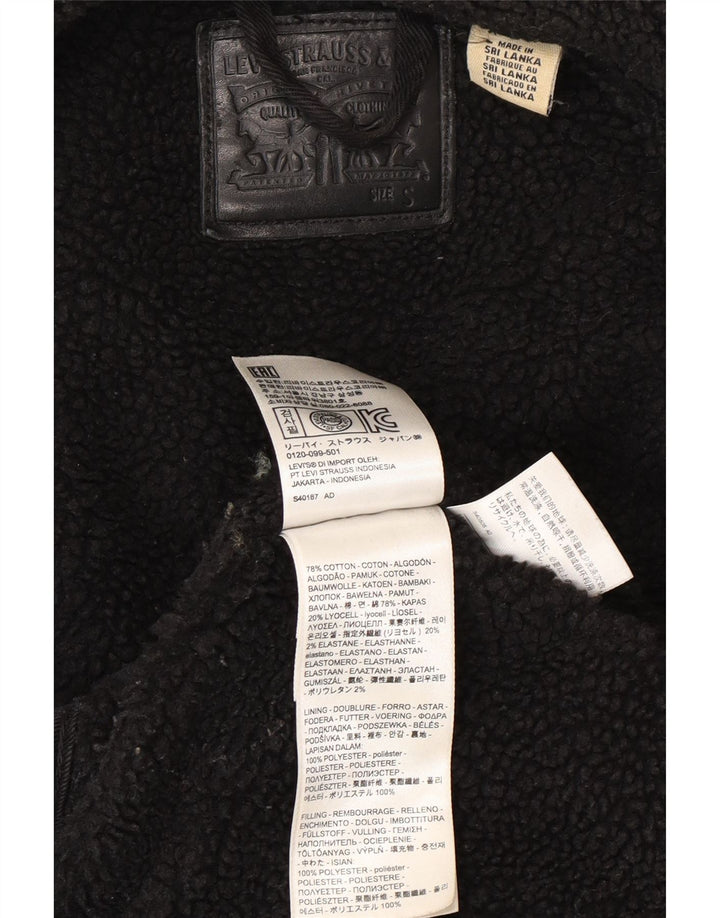 Levi's γυναικείο τζιν Sherpa Jacket UK 10 Small Black Cotton