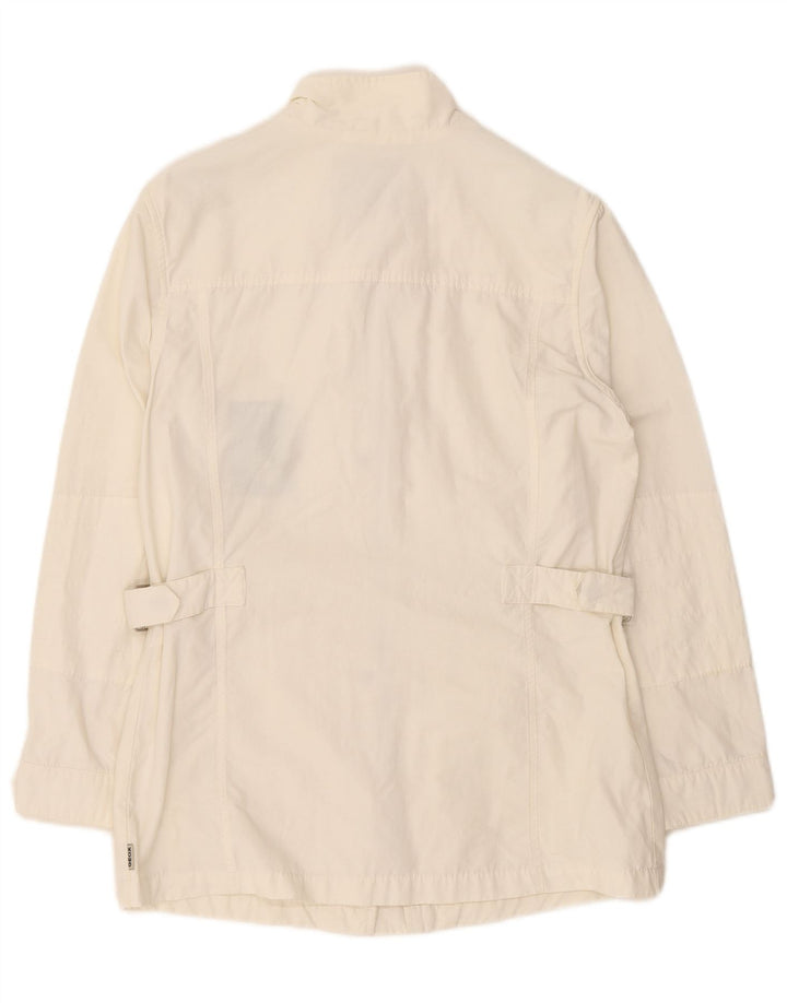 Geox Womens Respira Utility Jacket UK 12 Medium Off White Βαμβακερό