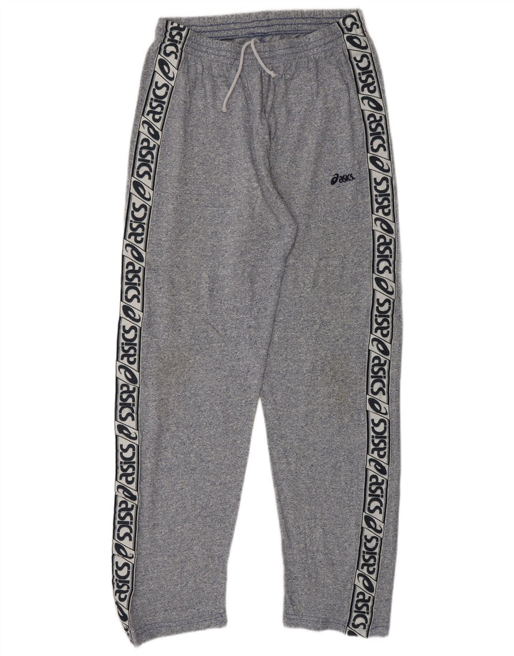 ASICS Mens Graphic Tracksuit Trousers Medium Navy Blue Flecked Cotton