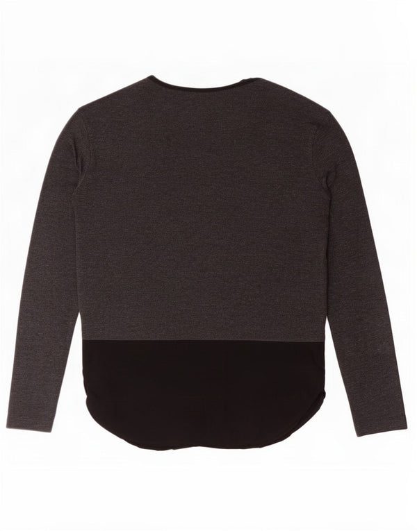 Zara γυναικείο τοπ μακρυμάνικο UK 16 Large Grey Colourblock Polyester