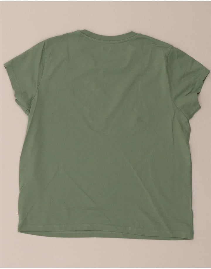 LEVI'S Womens Graphic T-Shirt Top UK 12 Medium Green Cotton Vintage Levi's and Second-Hand Levi's from Messina Hembry 