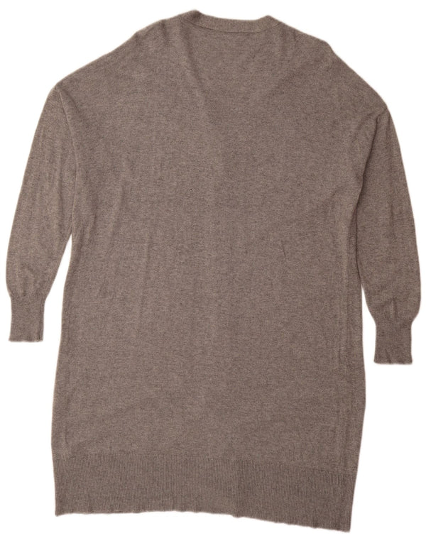 Zara Γυναικείο Longline Ζακέτα πουλόβερ UK 14 Medium Grey Flecked