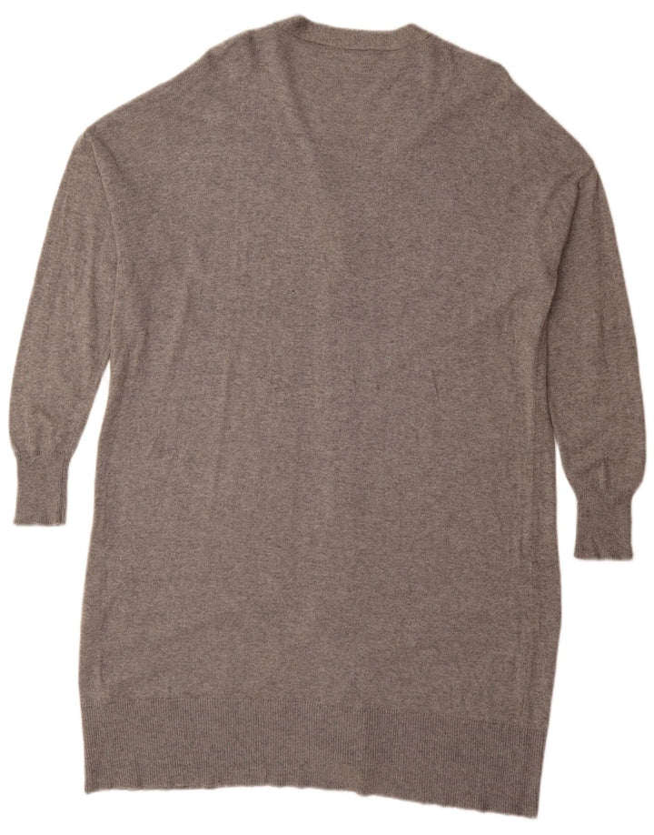 Zara Γυναικείο Longline Ζακέτα πουλόβερ UK 14 Medium Grey Flecked