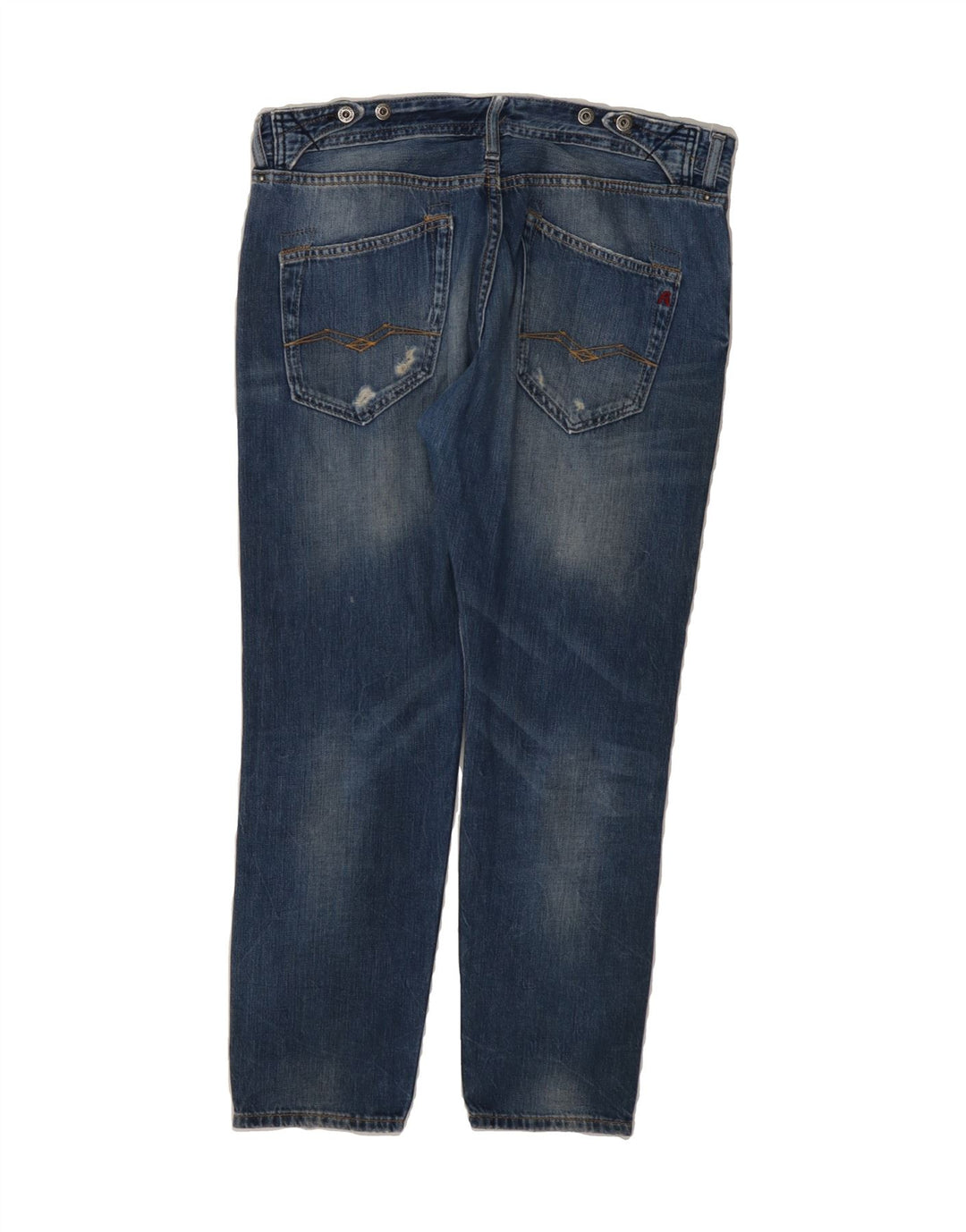 REPLAY Womens Distressed Cropped Jeans W28 L24 Blue Cotton Vintage Replay and Second-Hand Replay from Messina Hembry 