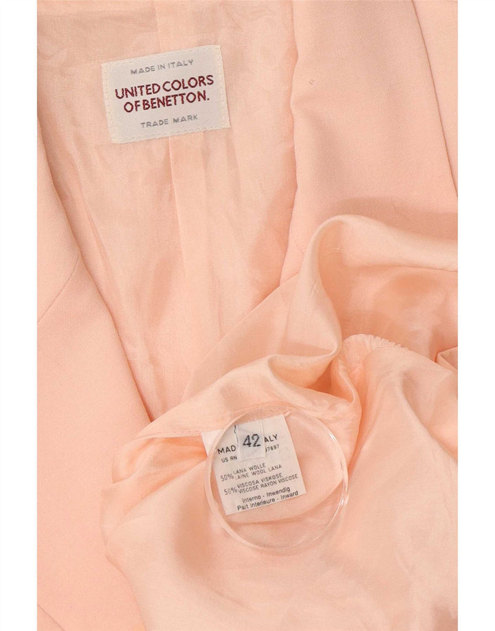 Benetton Γυναικείο Μπουφάν Blazer με 3 κουμπιά IT 42 Μεσαίο ροζ μαλλί
