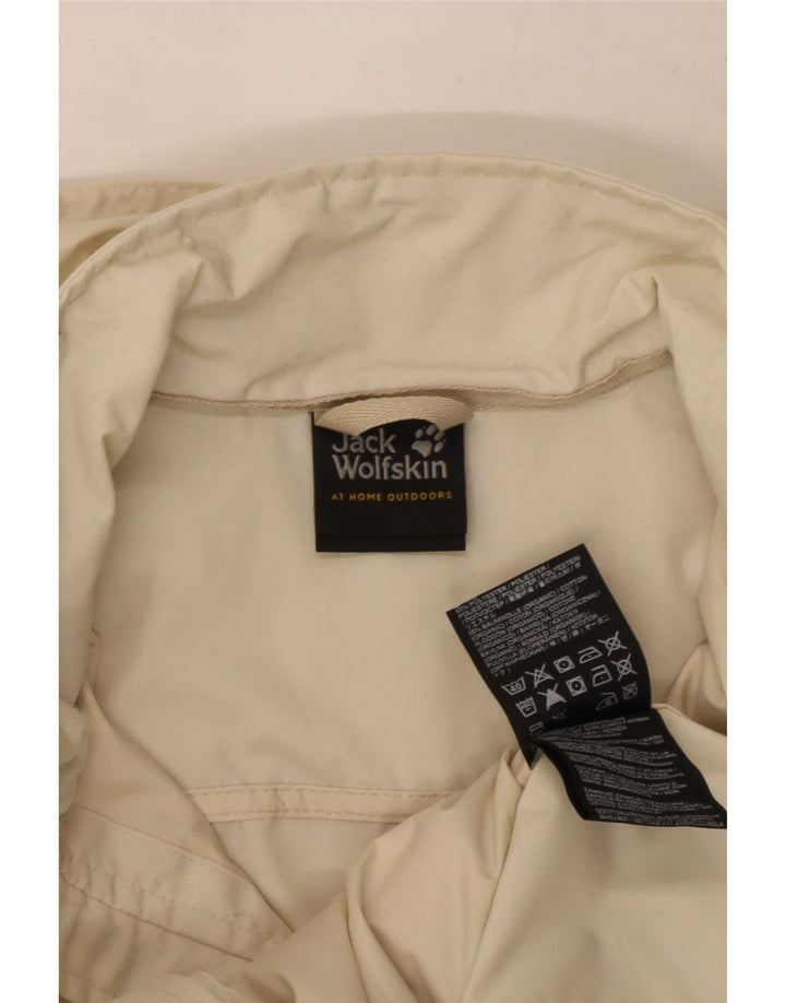 Jack Wolfskin Γυναικείο μπουφάν βροχής με κουκούλα UK 6 XS Off White Polyester
