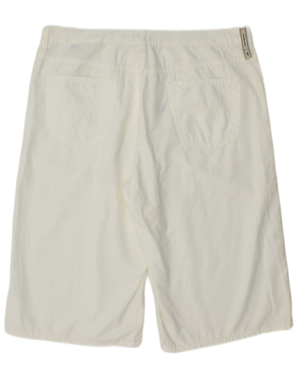 TRUSSARDI Mens Casual Shorts IT 56 3XL W36  White Cotton