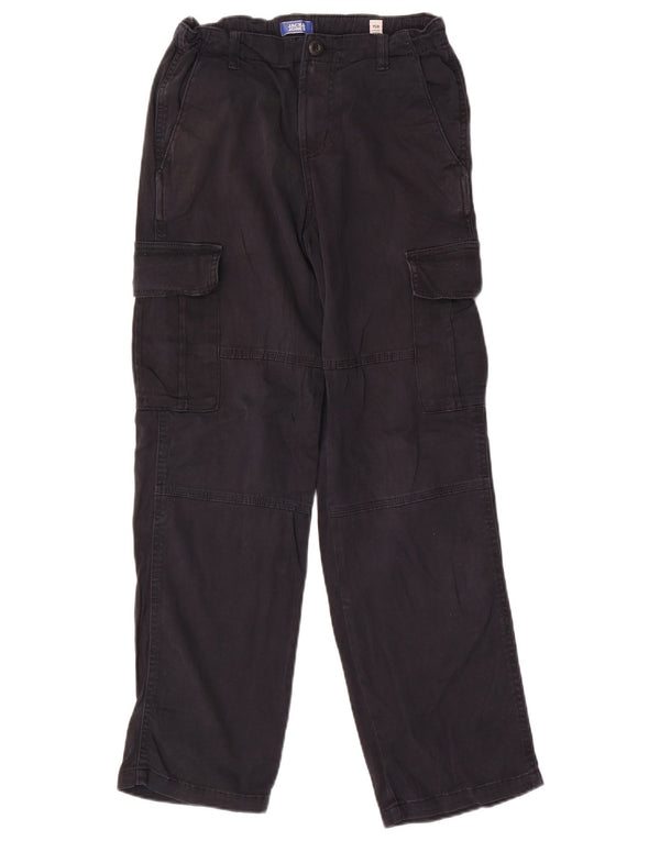 Jack & Jones Boys Straight Cargo Παντελόνι 12-13 ετών W26 L28 Μαύρο βαμβακερό