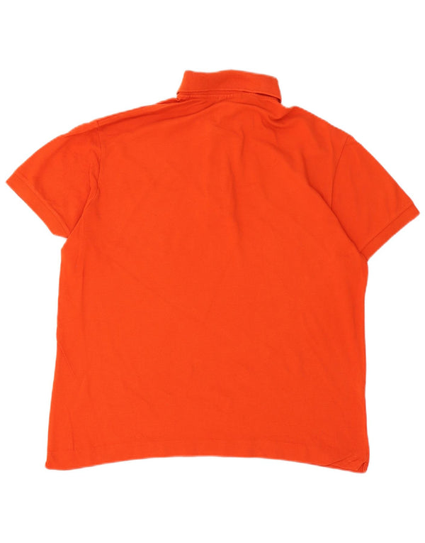 LACOSTE Mens Polo Shirt Size 5 Large Orange Cotton