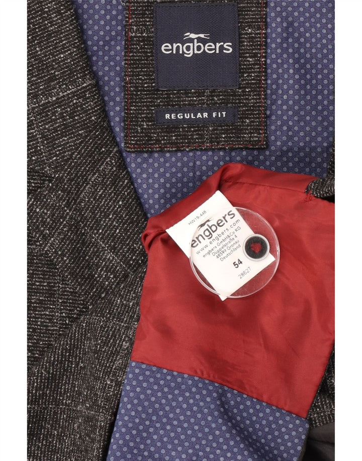 Ανδρικό γιλέκο Engbers κανονική εφαρμογή IT 54 XL Grey Check Polyester