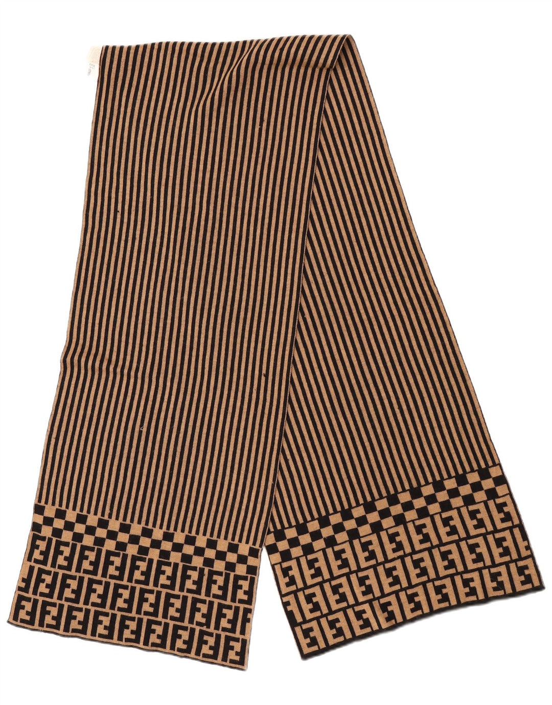 Fendi Γυναικείο Σάλι IT 42 Medium Beige ριγέ Μαλλί Merino Designer