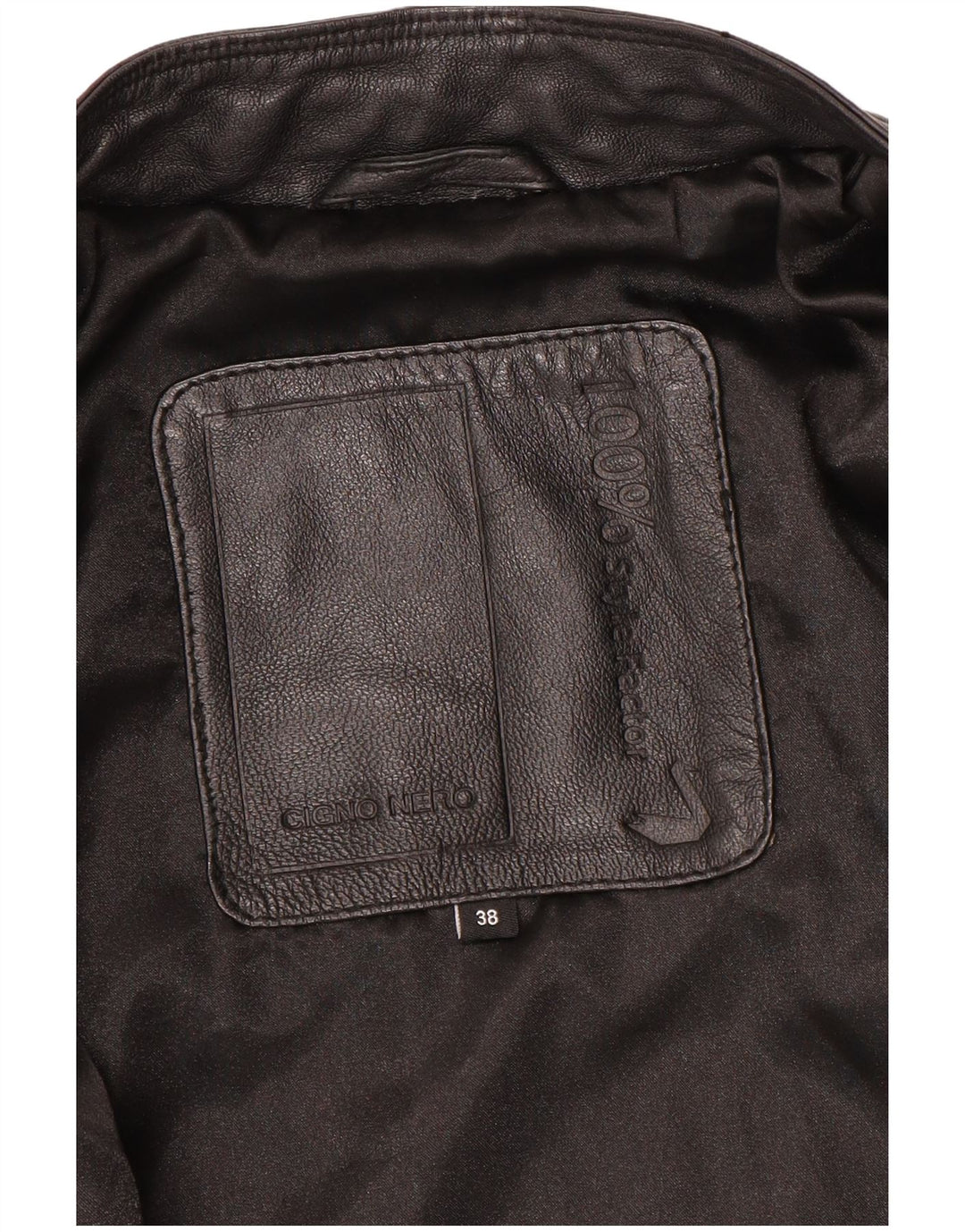 Cigno Nero Γυναικείο Crop Δερμάτινο Μπουφάν Biker IT 38 XS Μαύρο Δερμάτινο