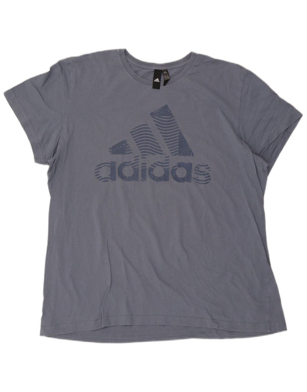 Adidas Γυναικείο T-Shirt Top UK 20 2XL Μπλε βαμβακερό