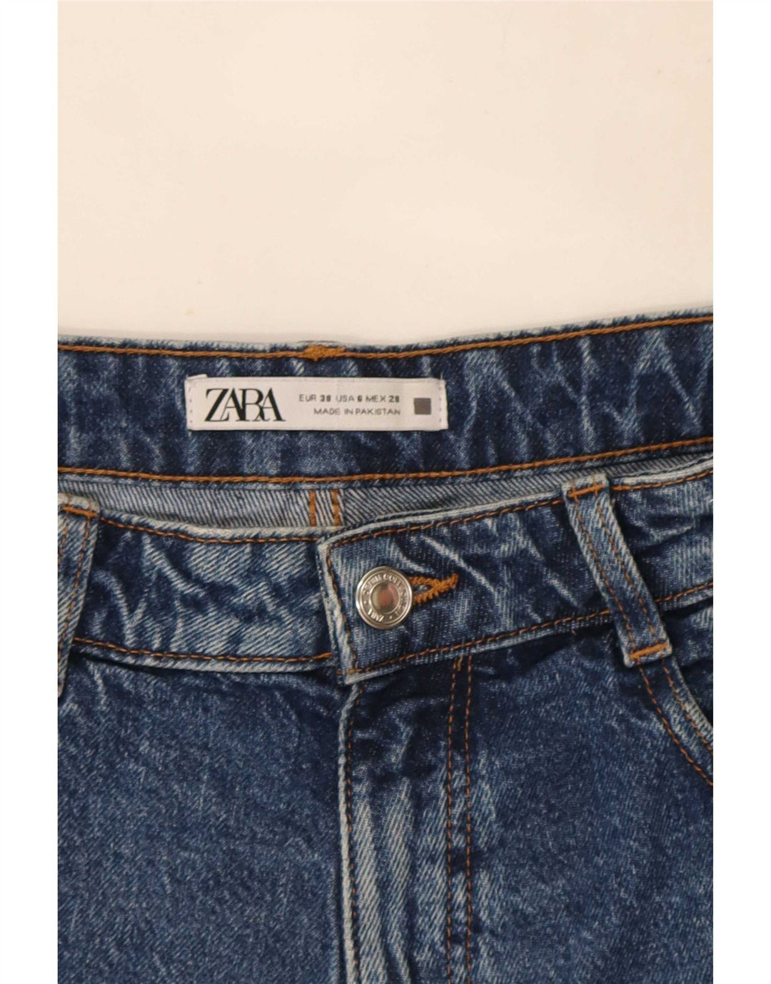 Zara Womens Distressed Tapered Jeans EU 38 Small W28 L28 Blue