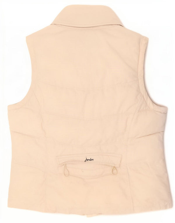 Joules Womens Padded Gilet UK 14 Large Off White Cotton