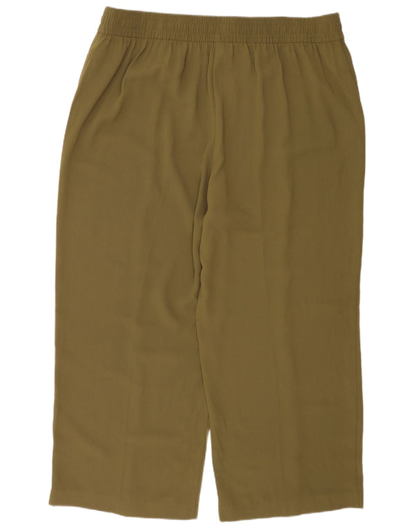 Marks & Spencer Γυναικείο φαρδύ παντελόνι casual UK 24 4XL W44 L30 Khaki