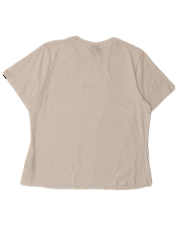 Γυναικείο γραφικό μπλουζάκι Ellesse Top UK 14 μεγάλο λευκό βαμβακερό