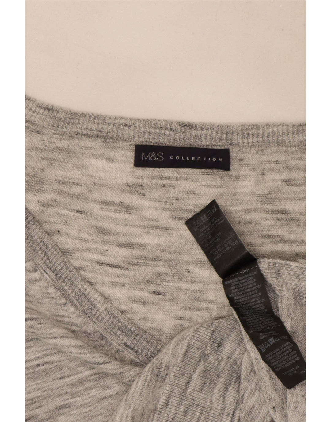 Marks & Spencer Γυναικείο πουλόβερ με λαιμόκοψη σε V UK 8 Small Grey Flecked