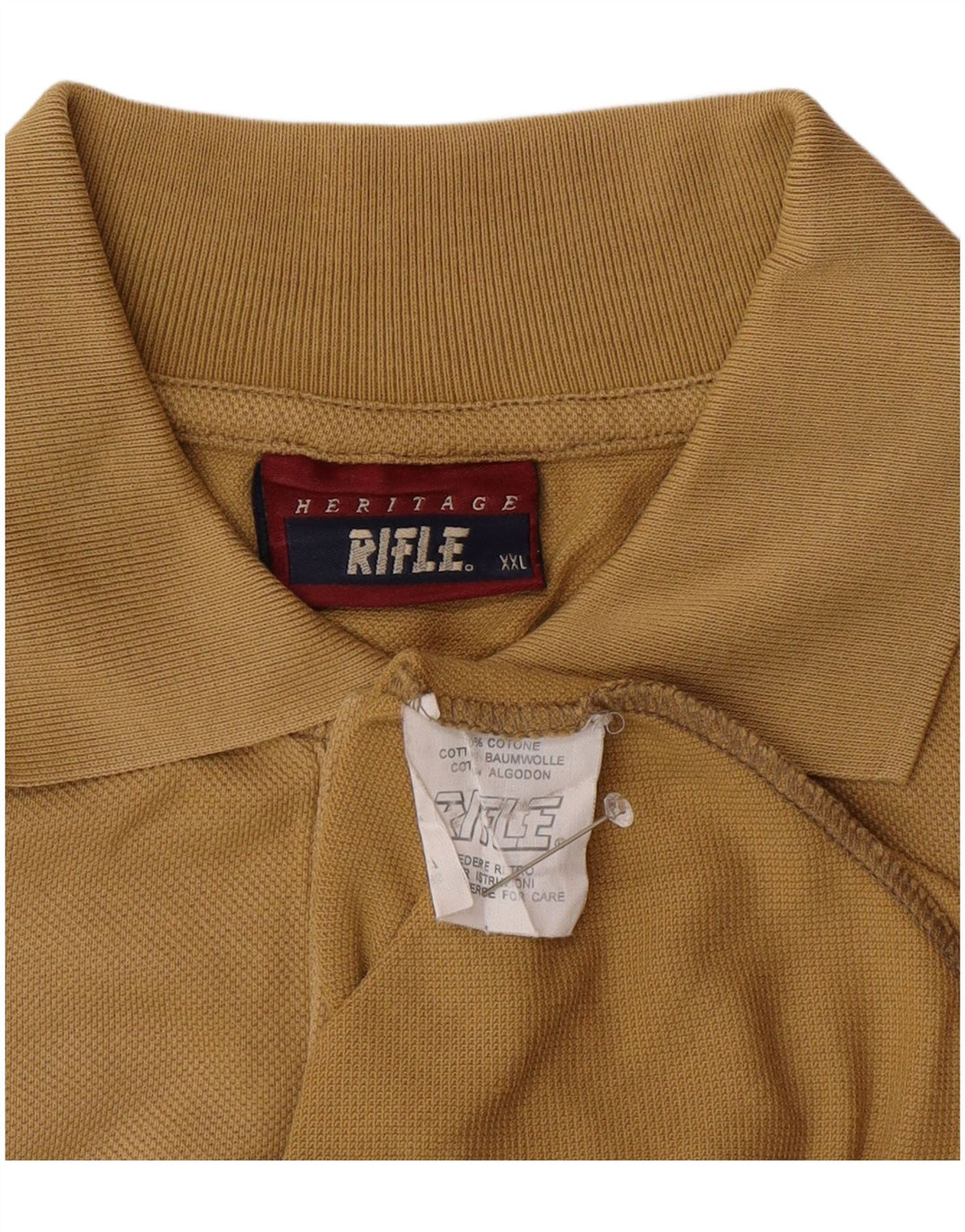 RIFLE Ανδρικό πουκάμισο Polo Heritage 2XL Μπεζ βαμβακερό
