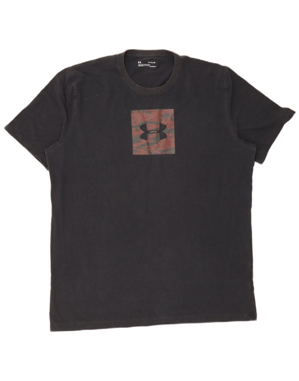 Under Armour Mens Heat Gear Graphic T-Shirt Top XL Μαύρο