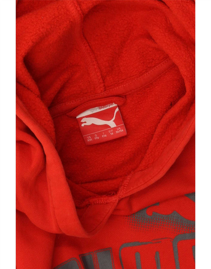 Puma Boys Graphic Hoodie Jumper 15-16 Years Red
