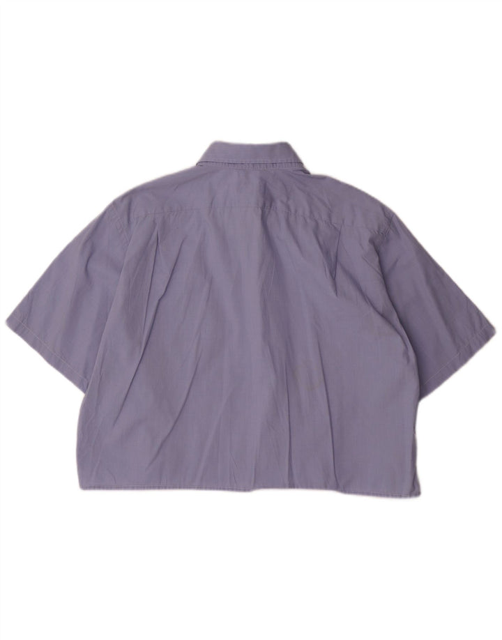 Γυναικείο κοντομάνικο πουκάμισο LACOSTE Crop Oversized Μέγεθος 43 Large Μπλε