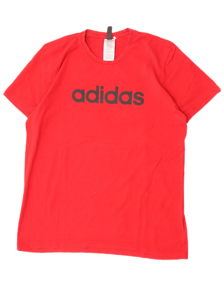 Ανδρικό γραφικό T-Shirt Adidas Top Μεσαίο κόκκινο βαμβακερό