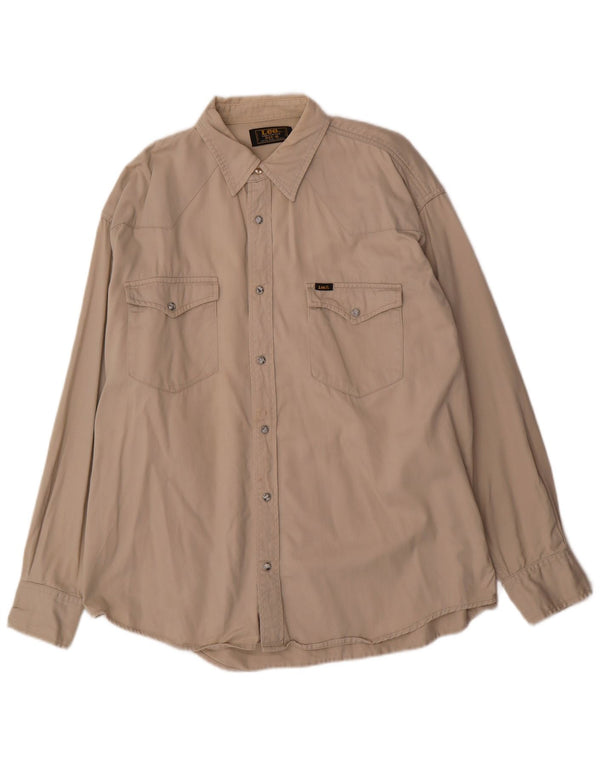 Lee Mens Shirt XL Beige Cotton