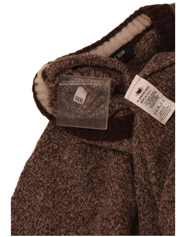 IL GRANCHIO Γυναικείο πουλόβερ με λαιμόκοψη UK 22 3XL Καφέ μαλλί