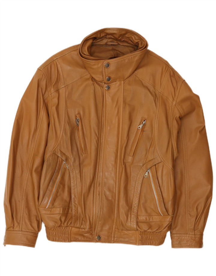 Vintage Ανδρικό Bomber Δερμάτινο Μπουφάν EU 50 Large Brown Δερμάτινο