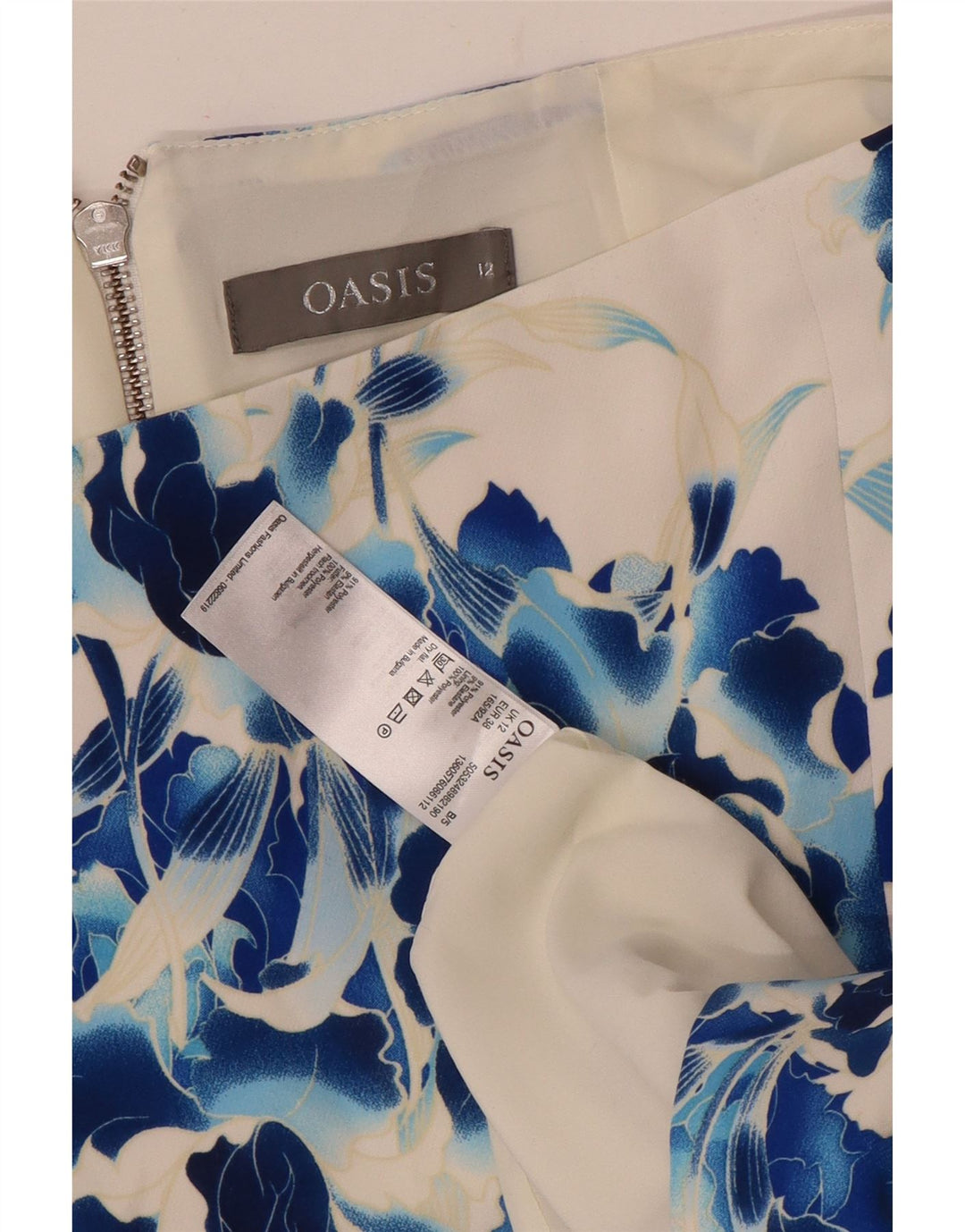 Γυναικεία Pencil Φούστα Oasis UK 12 Medium W32 White Floral Polyester