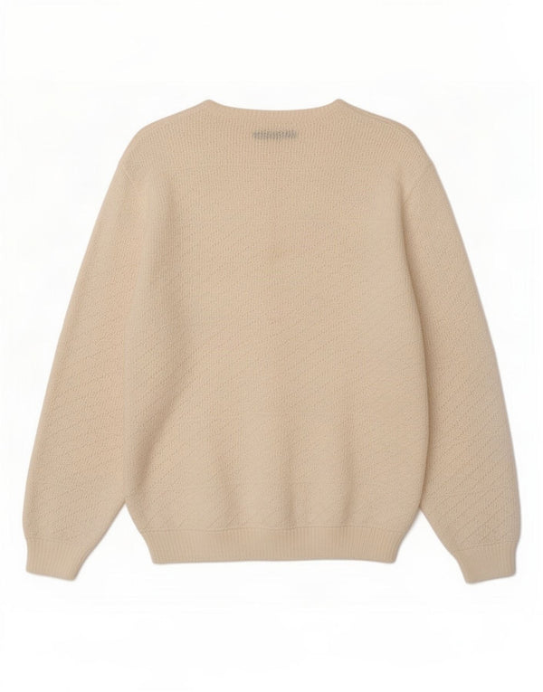 Vintage γυναικεία ζακέτα UK 16 Large Off White Βαμβακερό