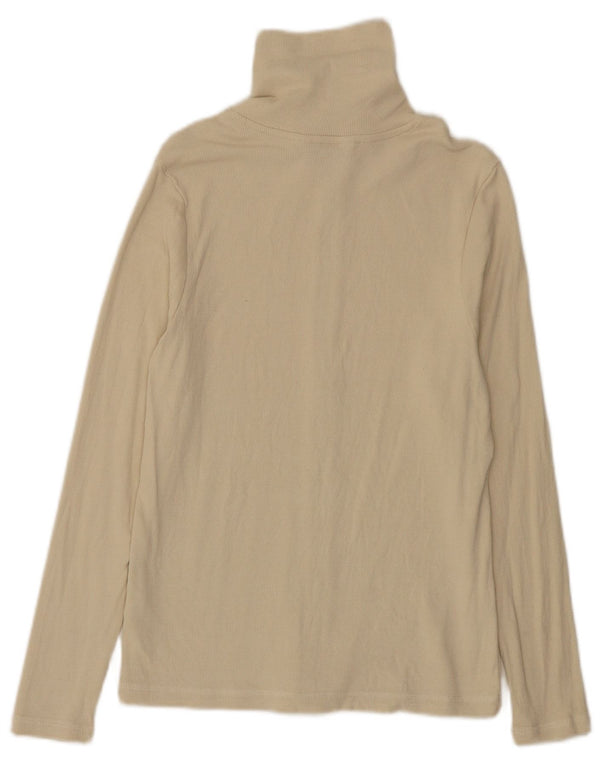 Marks & Spencer Womens Tracksuit Top Jacket UK 12 Medium  Beige Cotton