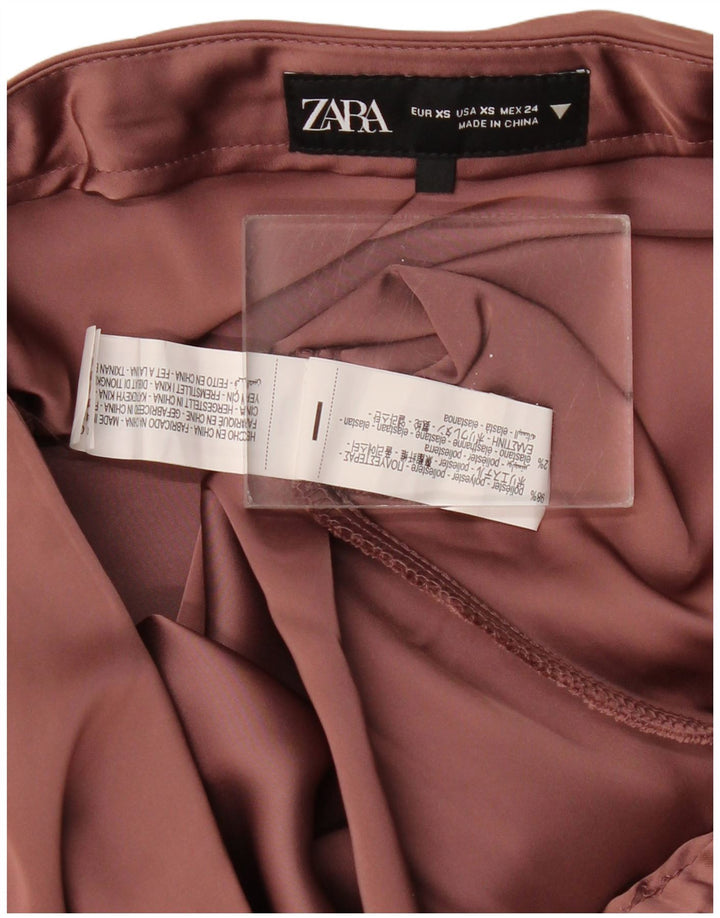 ZARA Γυναικεία Maxi Φούστα XS W24 Βουργουνδίας Πολυεστέρας