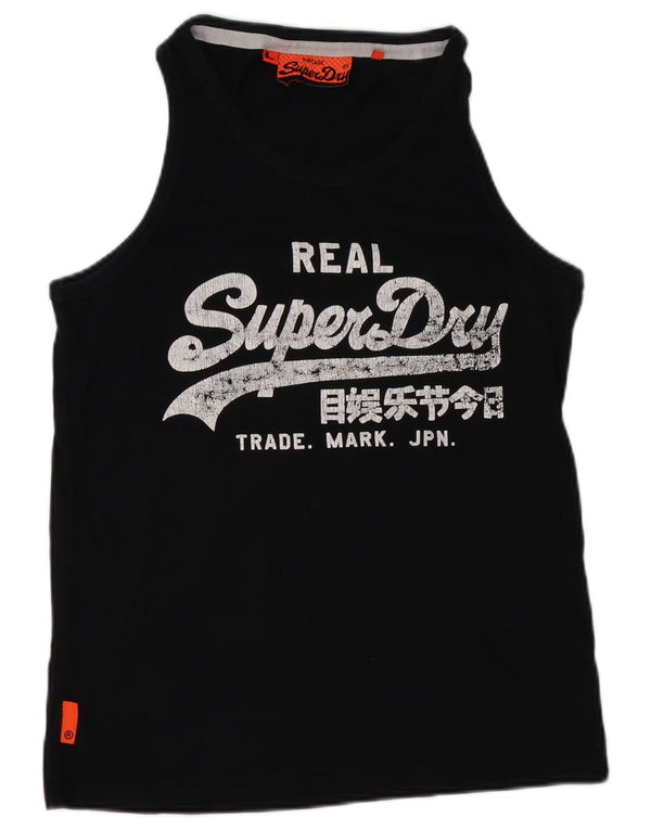 Ανδρικό γραφικό γιλέκο Superdry Top Large Μαύρο Βαμβακερό