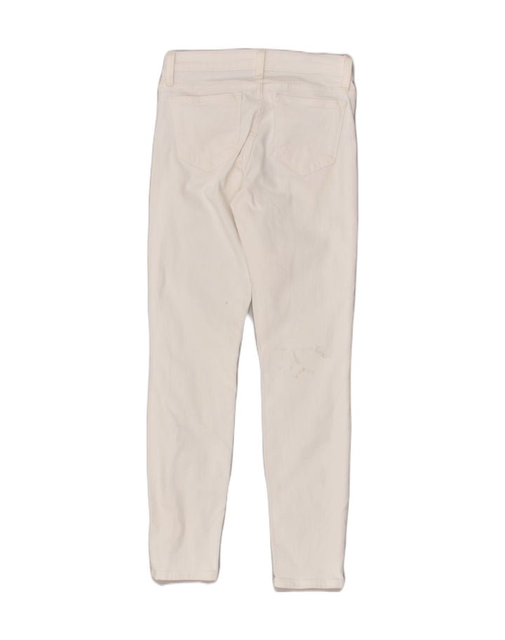 J. CREW Womens Toothpick Slim Casual Trousers W25 L28 White Cotton | Vintage J. Crew | Thrift | Second-Hand J. Crew | Used Clothing | Messina Hembry 