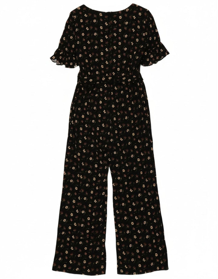 Γυναικεία κοντομάνικη φόρμα Oasis UK 14 Medium Black Floral