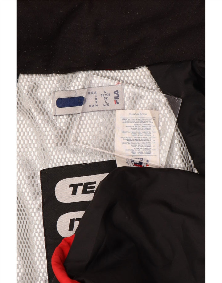 Fila Ανδρικό μπουφάν με κουκούλα αντιανεμικό UK 40 μεγάλο κόκκινο χρώμα πολυαμίδιο