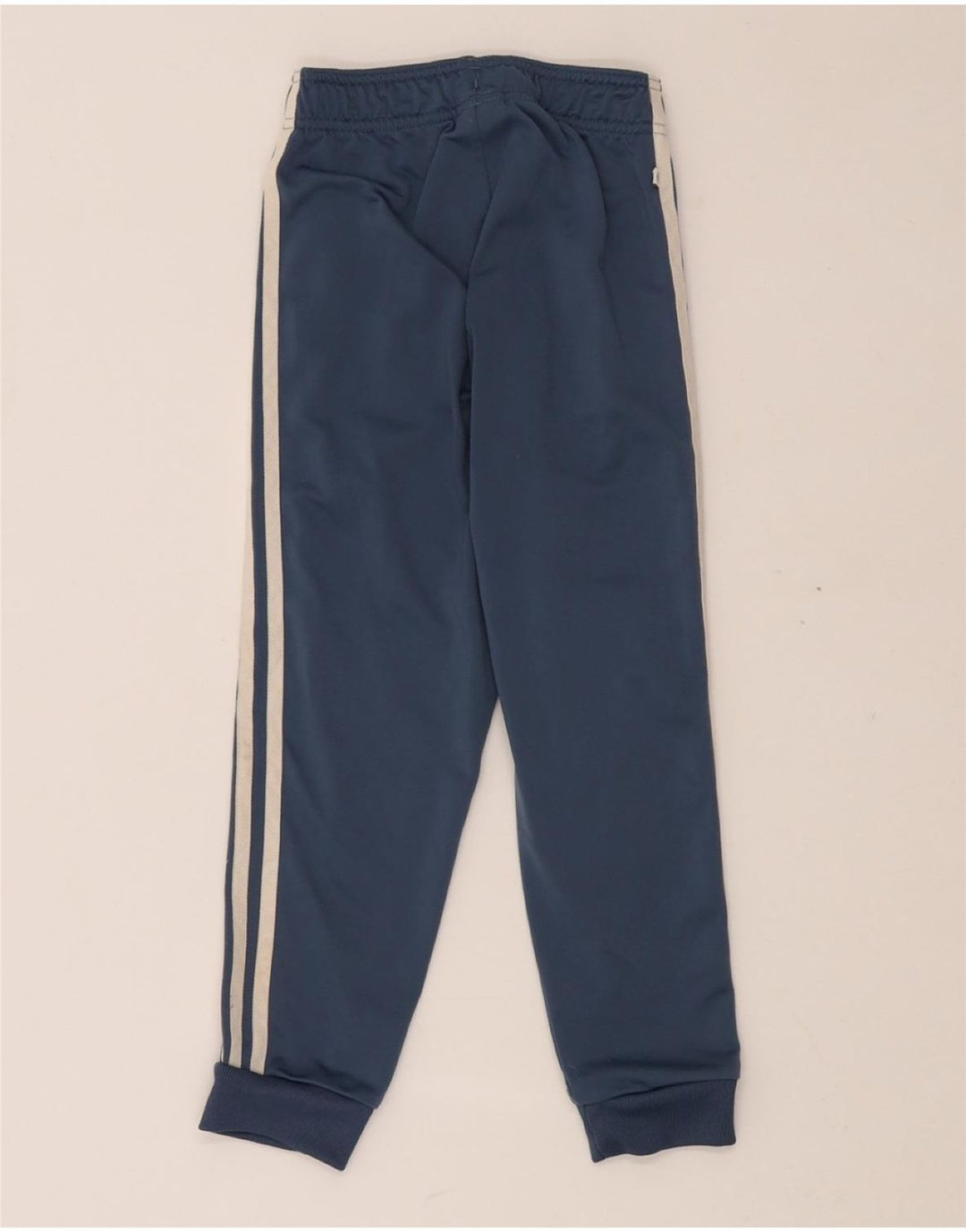 ADIDAS Boys Tracksuit Trousers Joggers 6-7 Years Blue Polyester