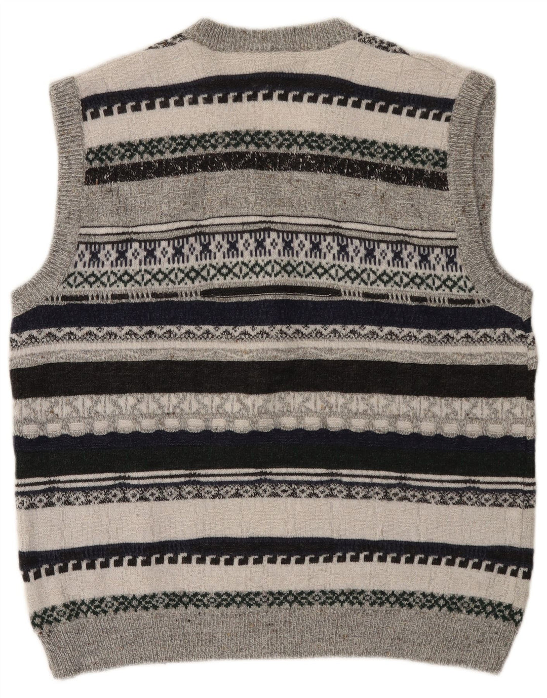 VINTAGE Ανδρικό γιλέκο Tank Top Μεσαίο Γκρι Ριγέ Πολυακρυλικό