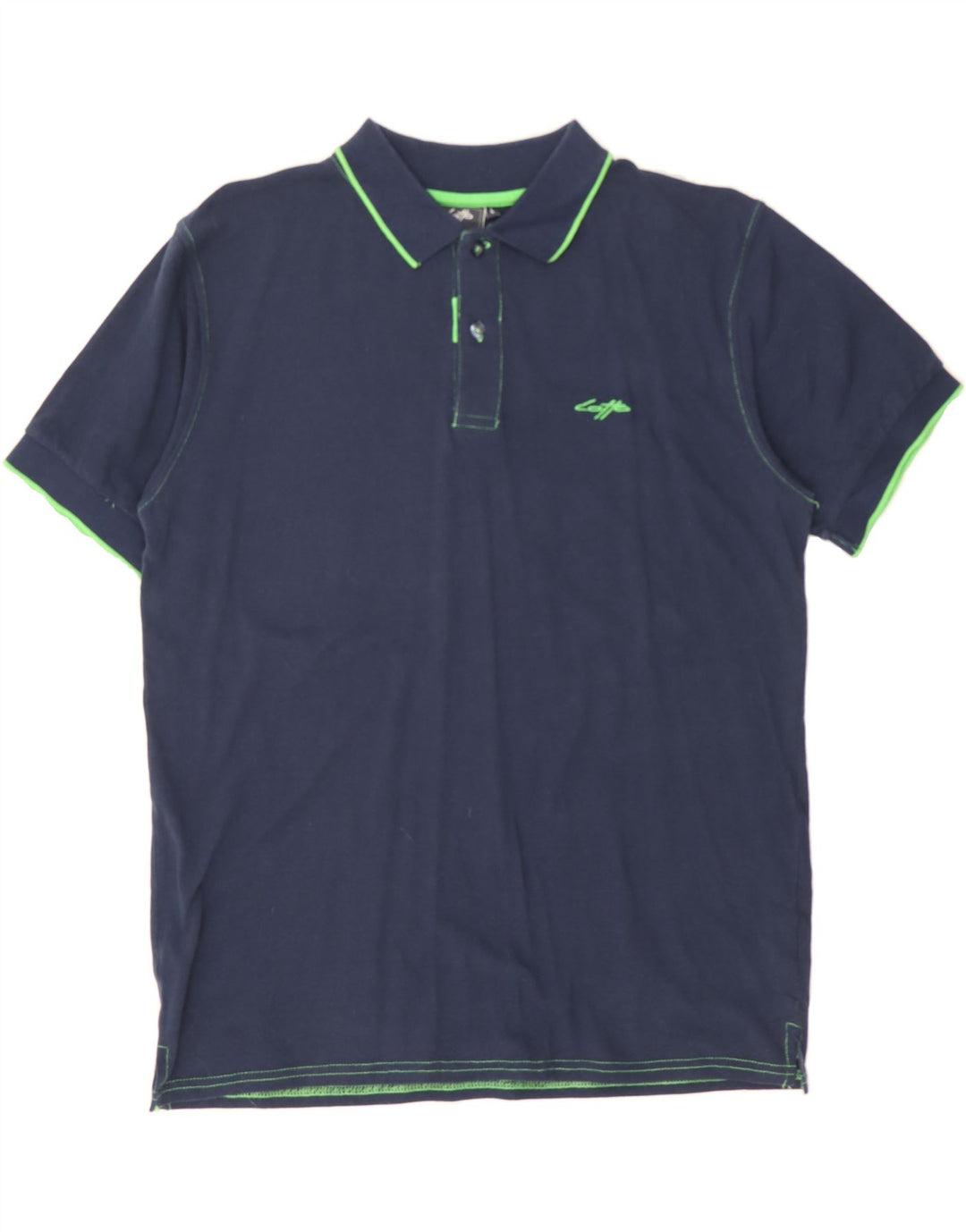 LOTTO Mens Polo Shirt Large Navy Blue Cotton Vintage Lotto and Second-Hand Lotto from Messina Hembry 